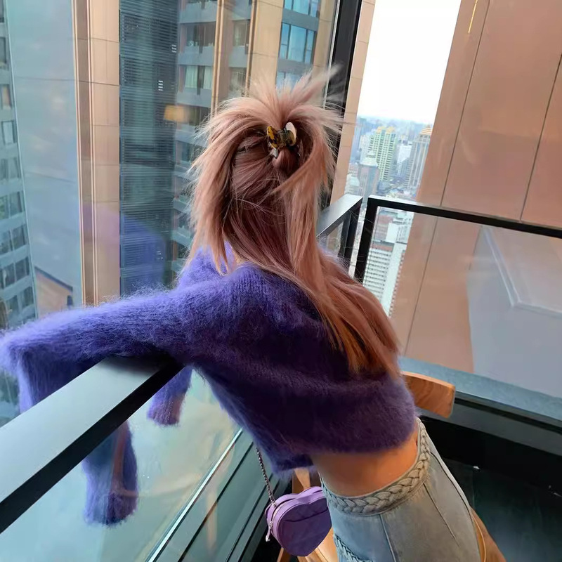 [in stock] MS Mani's Mohair Short Sweater Women's Summer New Sexy Joker Top