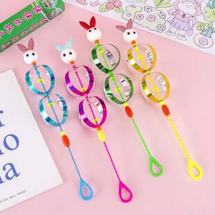 Rabbit Happy Spin Windmill Traditional Children's Educational Toy Happy String Fun Street Stall Square Night Market Wholesale