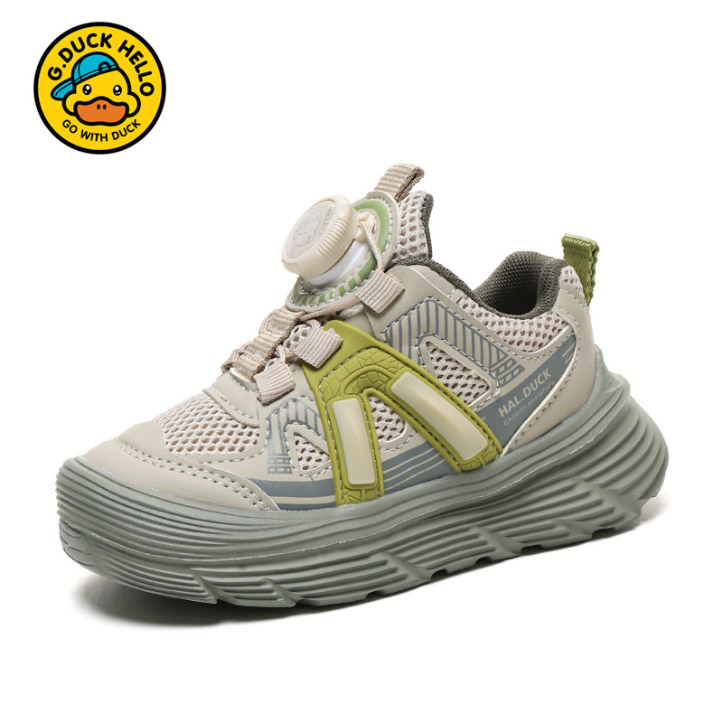 Pato amarillo zapatos para niños zapatos para niñas 2025 nuevo primavera y otoño zapatos de malla para niños zapatos de malla transpirables zapatos para niños