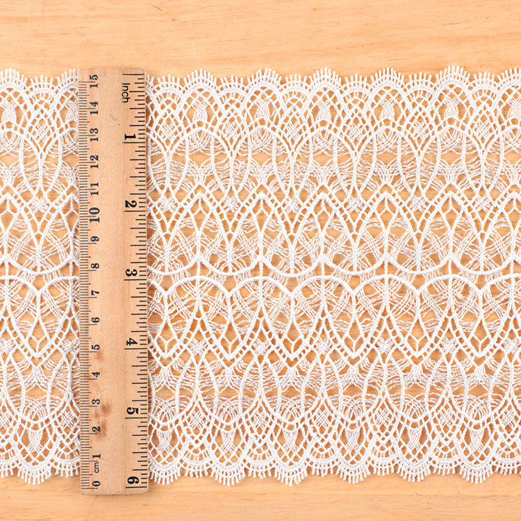 幅15CMのポリエステル製水溶性刺繍カーテン、ロリータ風レース装飾、衣料品・カーテン・布地装飾用