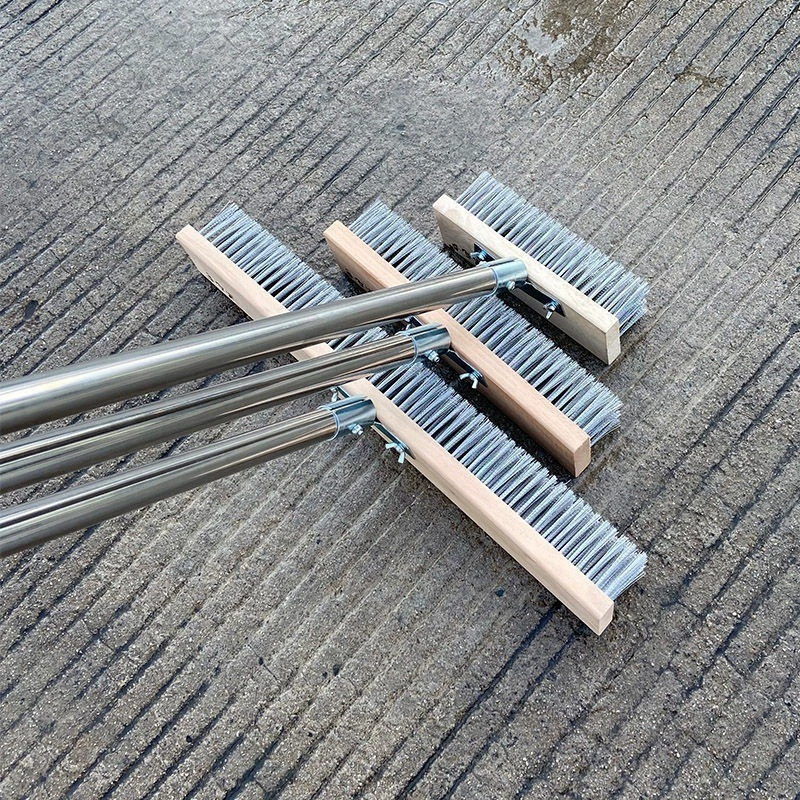 QX щетка для пола из нержавеющей стали с длинной ручкой, щетка для мытья полов с жесткой щетиной, щетка для мытья полов из мха, цемента, бассейна, двора, канавы, сталь с шифрованием