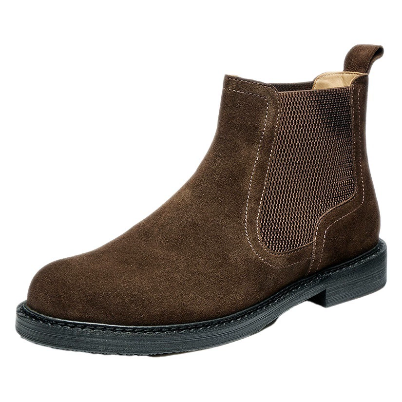 Ботильоны Челси, мужские универсальные повседневные ботинки средней длины из мерсеризованной воловьей кожи высокого класса в британском стиле, осенне-зимняя винтажная мужская обувь