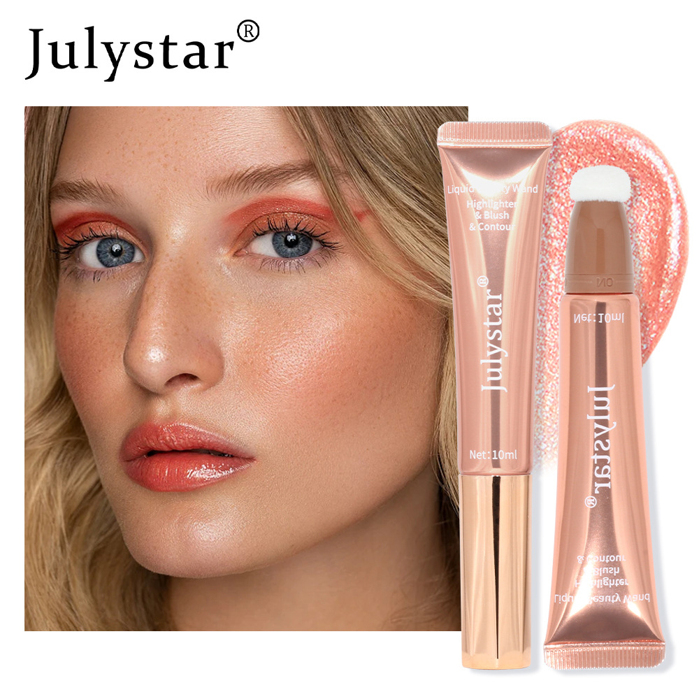 Cross-border liquid blush Highlighter contouring pen Pearlescent fine Shimmering matte beauty stick Natural brightening cushion Blush stick undefined