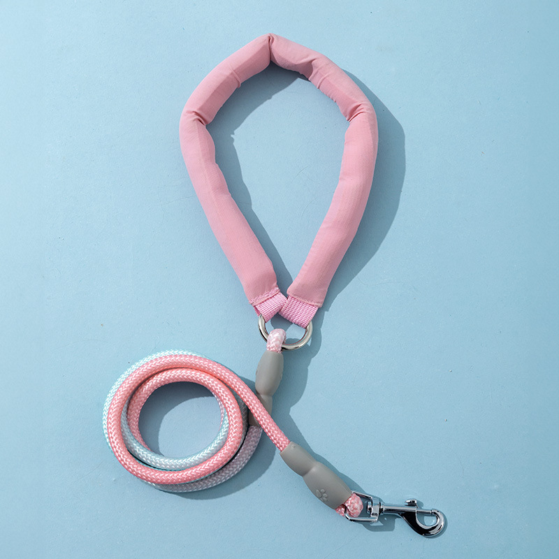 Collar ajustable de color gradiente al aire libre cuerda de tracción para perros grandes cuerda para perros para caminar cuerda para perros para mascotas artículos de salida