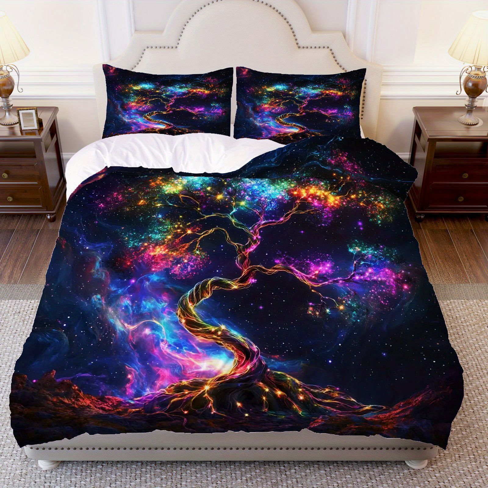 TEMU / JIT transfronterizo para brillante árbol de vida polido impresión digital kit de edredón textil para el hogar