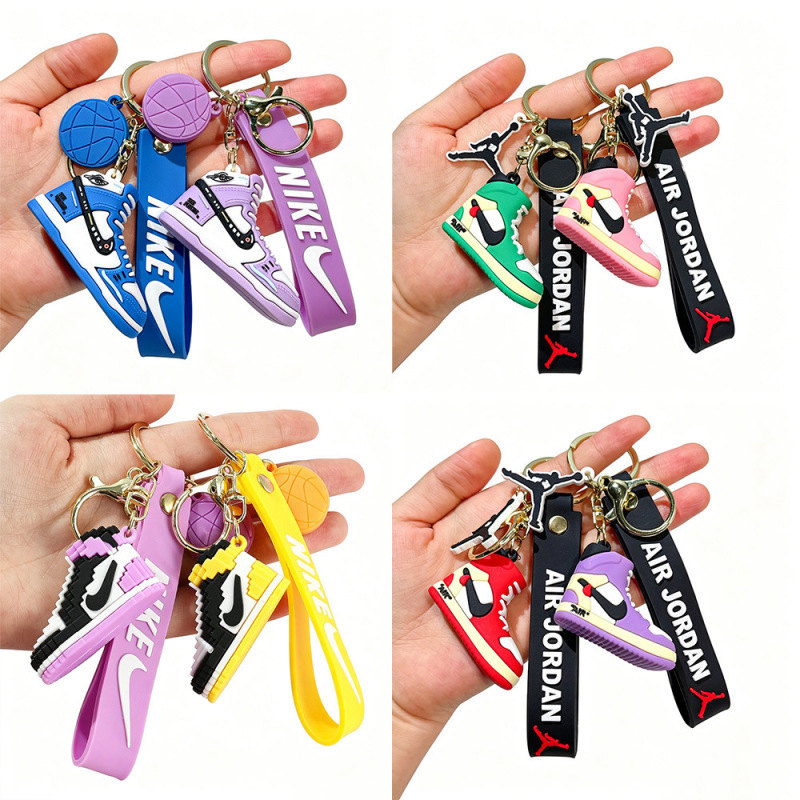50 Large Creative Silicone Aj Shoe Keychains, Cartoon Personality 3D Bag Charms, Small Gifts for Claw Machines