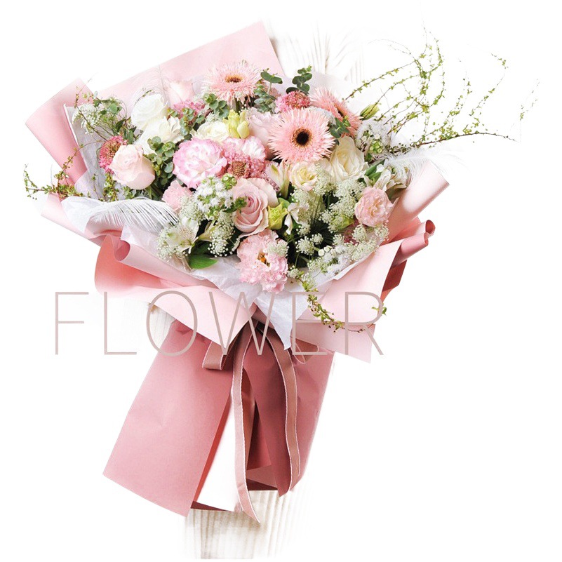 Venta al por mayor material de embalaje de ramo coreano floristería envoltura floral de doble cara papel de envoltura de flores de papel Ouya engrosado de dos colores