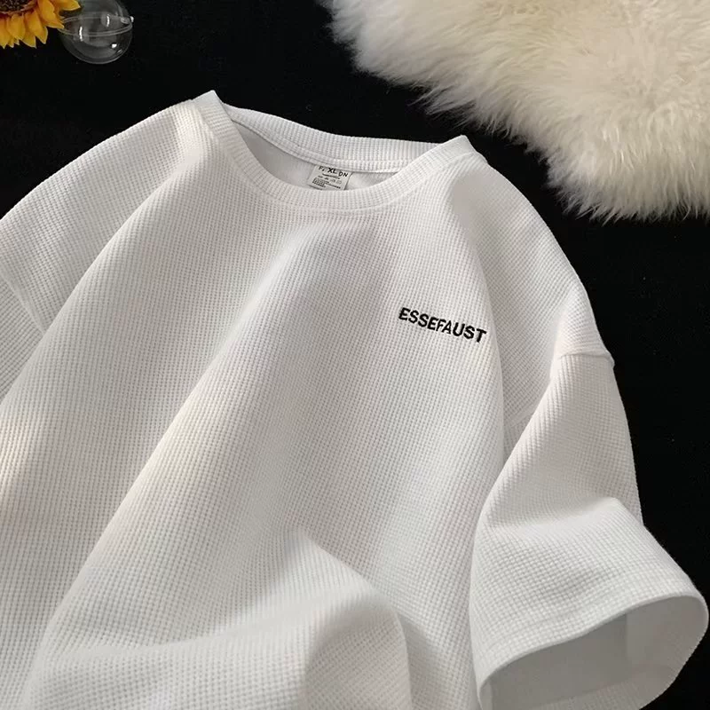 T-shirt (ESSEFAUST) Japanese short sleeve, round collar, oversize