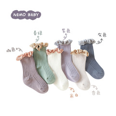 21 spring and autumn new baby socks lace girls socks newborn baby socks loose mouth combed cotton children's socks