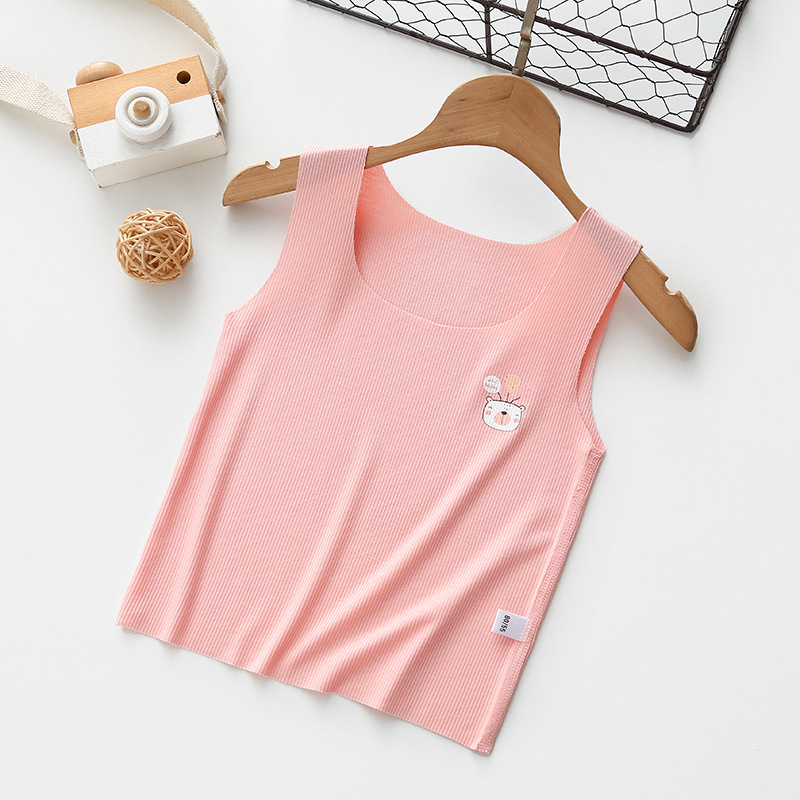 Camiseta sin mangas de verano, pijama infantil de seda cupro, ropa para niños, sin mangas, se puede usar en exteriores.