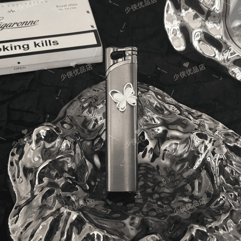 原创手作打火机防风高级感送男女生礼物金属蝴蝶高颜值网红送男友|undefined