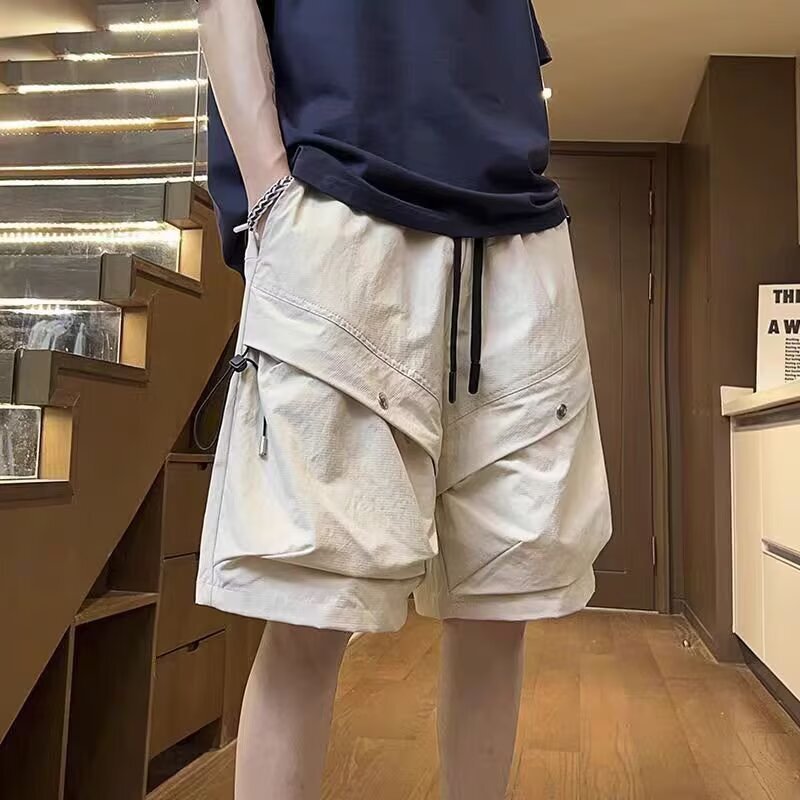 Cleanfit Cargo Shorts Men's Summer Trendy High Street Large Pocket American Style Casual Mid-Length Shorts Men