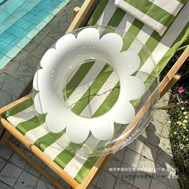 Корейское кольцо для плавания для детей и взрослых, прозрачное кольцо для плавания с цветком, кольцо для подмышек для девочек, популярное кольцо для пляжного отдыха и плавания