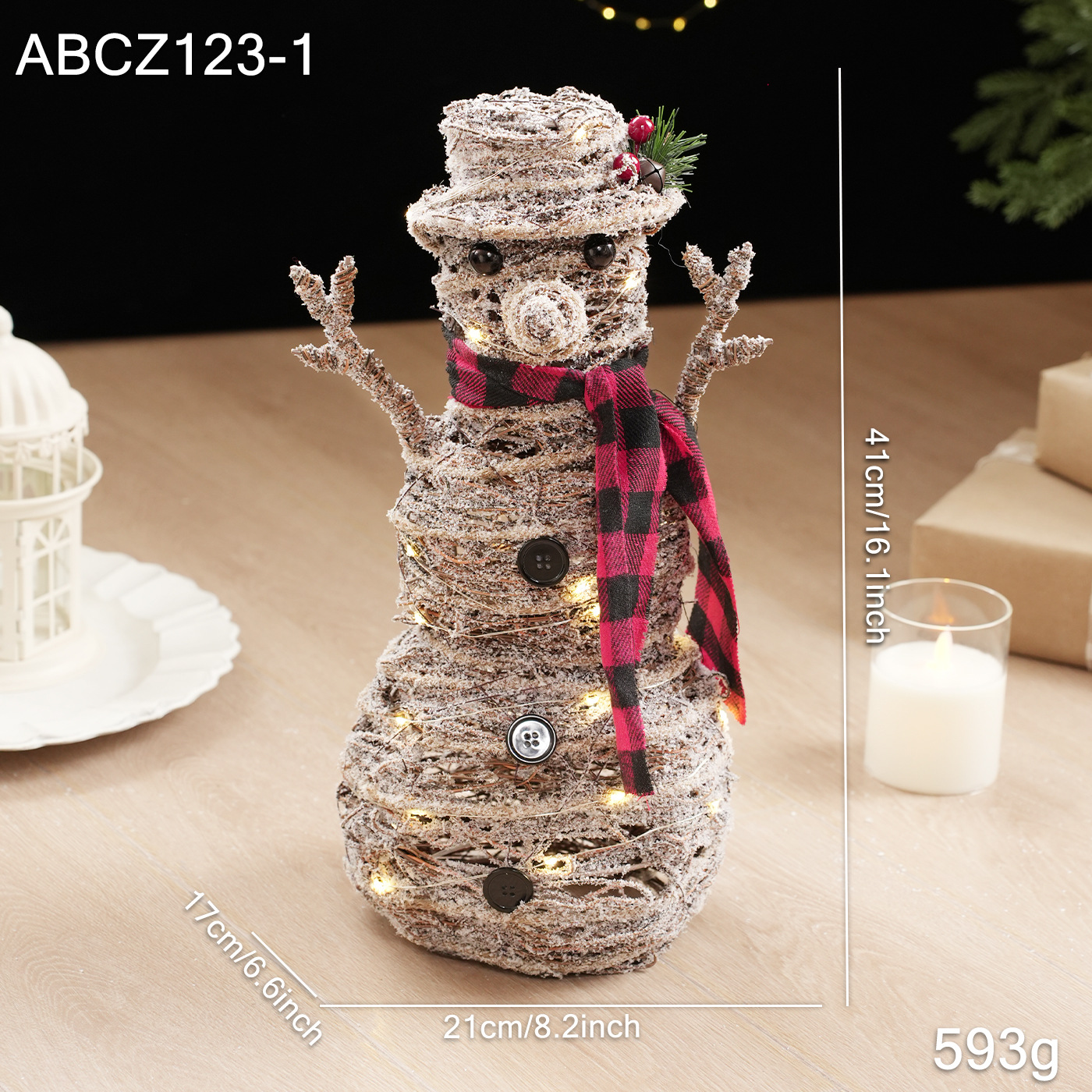 Navidad de hierro forjado muñeco de nieve árbol de Navidad alce regalos de polvo pegajoso cuerda de cáñamo brillante Navidad creativa decoración de ventanas de escritorio
