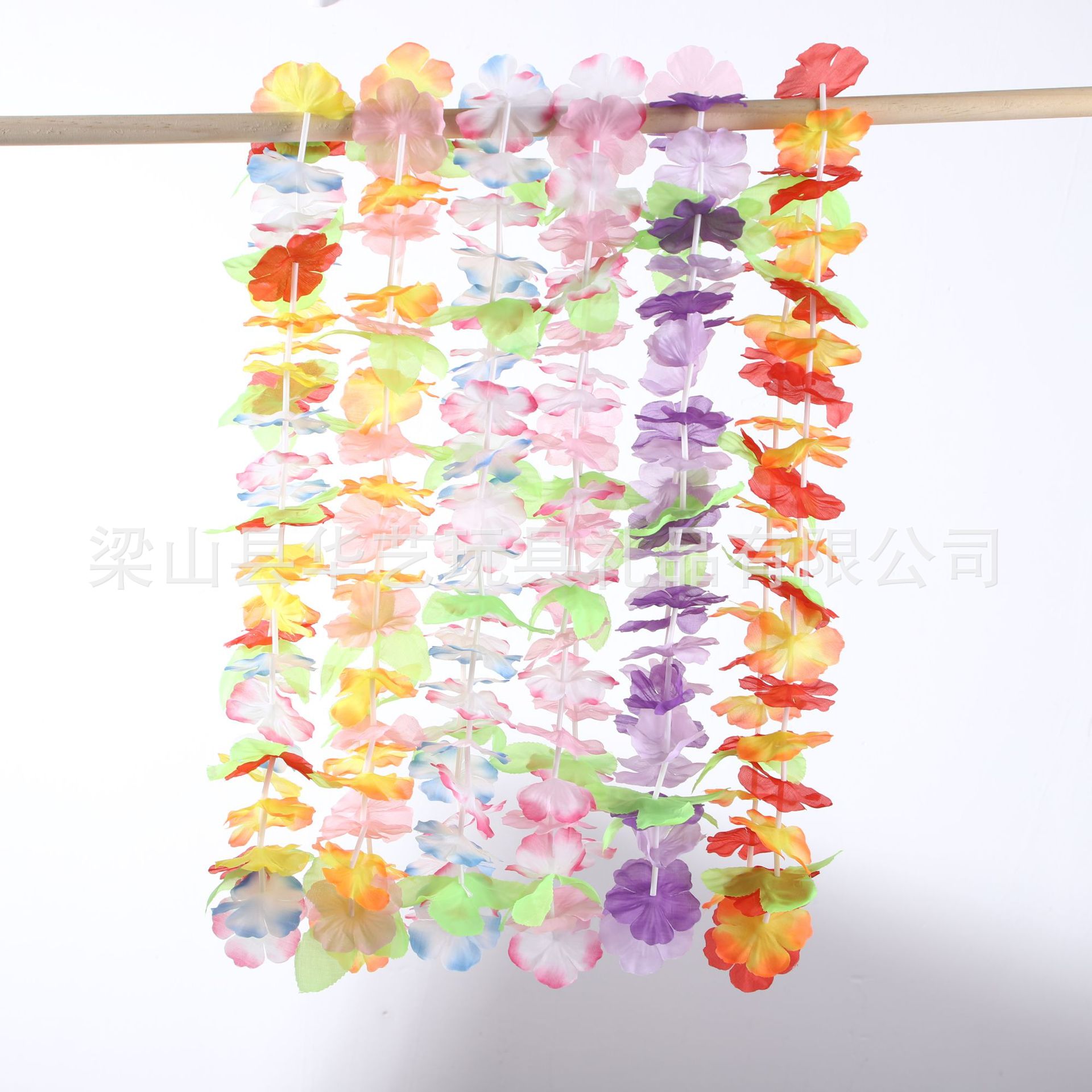 Fábrica de seis piezas en stock mosaico guirlandas hawaianas simulación guirlandas de poliéster guirlandas de estilo de Navidad