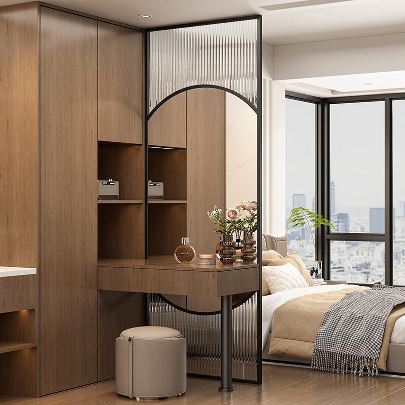 Water Ripple Art Glass Dressing Table Integrated Partition Screen for Bedroom Bedside Privacy with Multiple Layers Water Ripple Art Glass Dressing Table Integrated Partition Screen for Bedroom Bedside Privacy with Multiple Layers