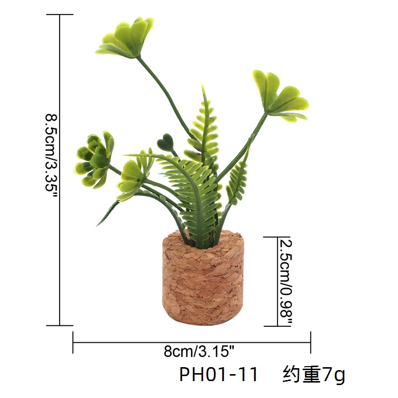 Simulación de suministro transfronterizo suculenta flor artificial en maceta Corcho decoración del coche simulación planta tapón de vino refrigerador pegatinas al por mayor