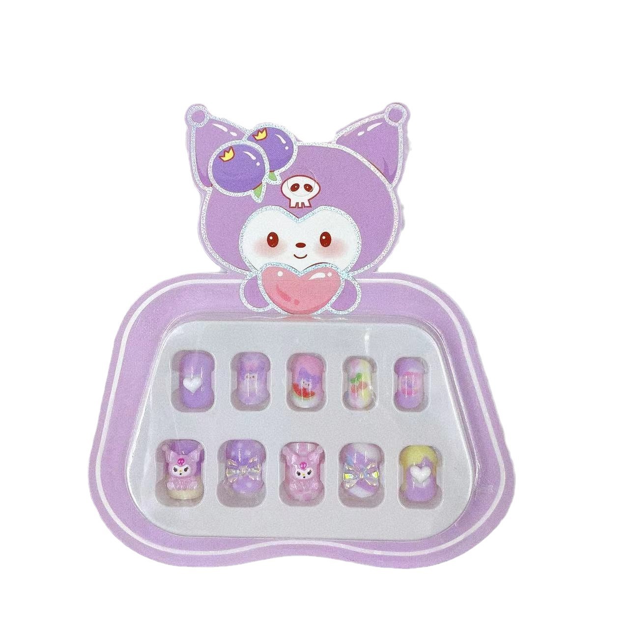 Nuevo niño usa manicura niña hecha a mano diy dibujos animados desmontables piezas de manicura tridimensionales juguetes lindos al por mayor