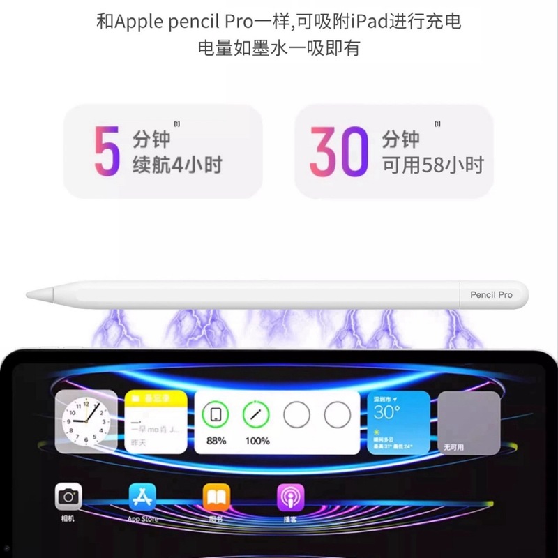 Apple iPad タブレット容量性ペンスタイラスに適した国境を越えた新製品 Apple PencilPro 第 3 世代スタイラス|undefined