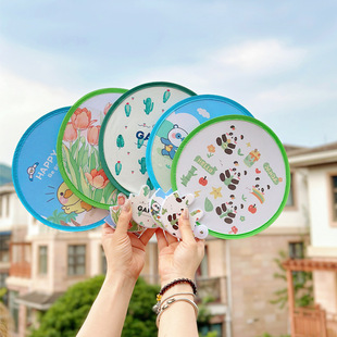 Reflector Small Fan Portable Mini Portable Folding Round Fan Women's Folding Fan Summer Children's Storage Round Fan Advertising Fan