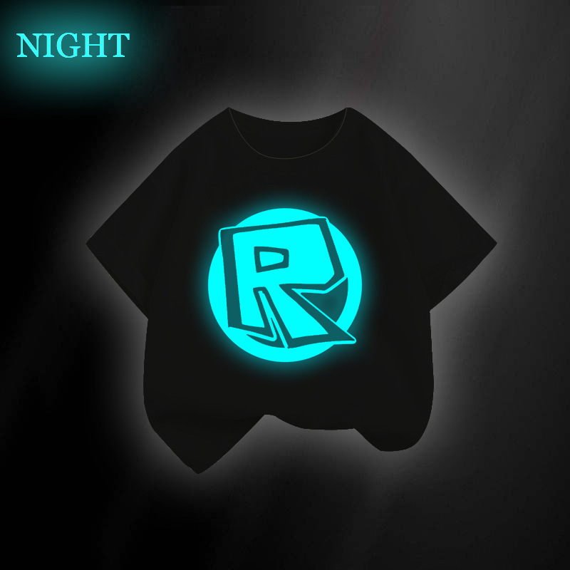 Cross-Border New Model Roblox Luminous Print Children's Short-Sleeve Summer Trendy Casual Round-Neck Loose T-Shirt Cross-Border New Model Roblox Luminous Print Children's Short-Sleeve Summer Trendy Casual Round-Neck Loose T-Shirt