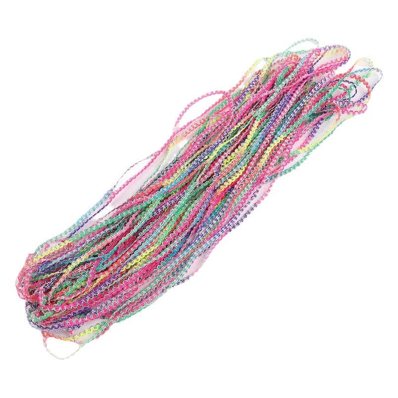 Encaje de onda de 5mm de tipo estadounidense hecho a mano DIY cinta decorativa pequeña curva fina de oro plata accesorios de ropa de encaje