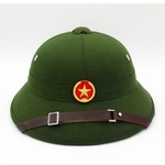 越南绿帽迷彩帽头盔带网帽表演道具盔式太阳帽遮阳帽户外运动帽成