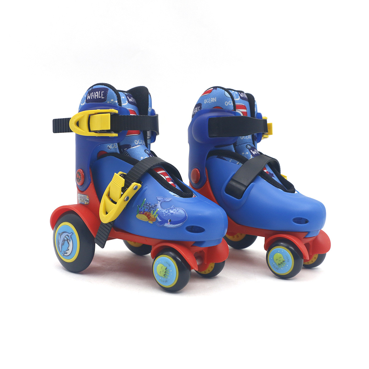 Cross-Border Double-Row Four-Wheel Skates, Adjustable for Men, Women and Children, Easy-To-Use Roller Skates for Beginners, Wholesale