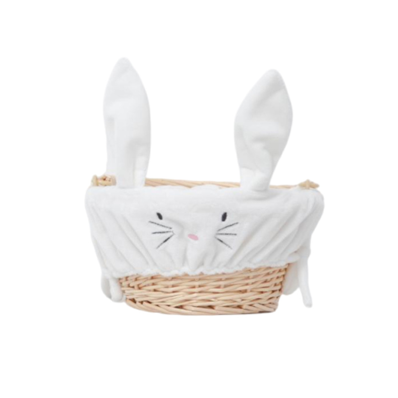 Cestas de huevos de conejo de Pascua de diseño de sauce personalizado decoración de boda dulces canasta de regalo mano mano mano de regalo canasta de transporte