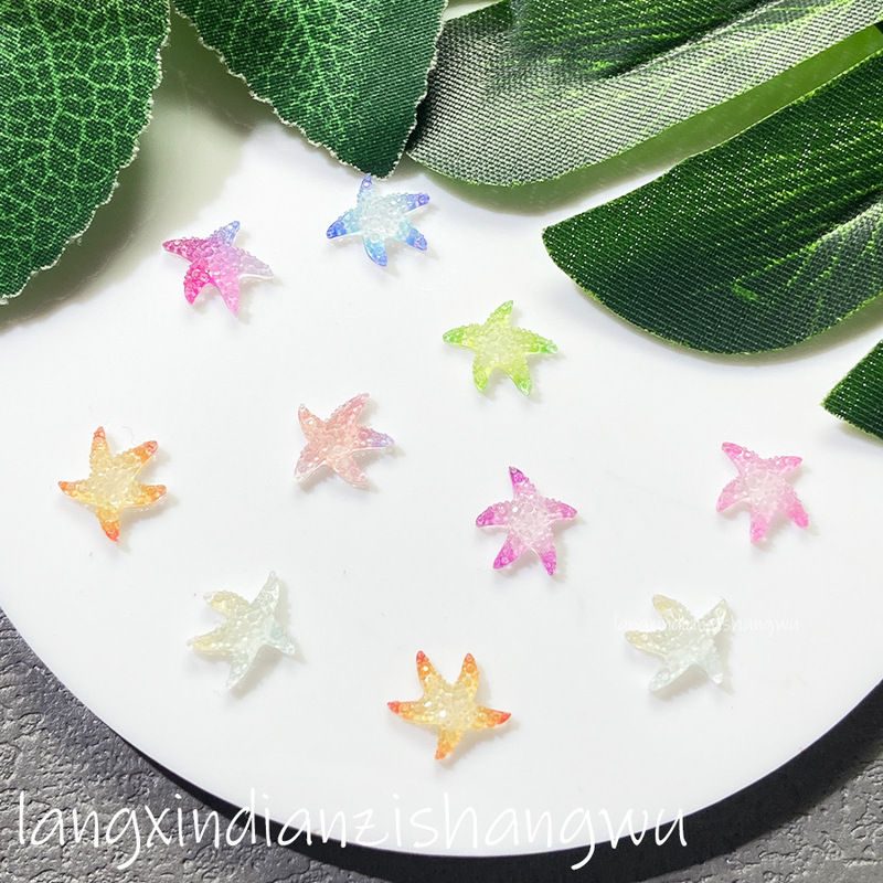 New Color Starfish Nail Art Ornaments Resin DIY Ocean Bottle Fish Tank Ornaments Flat Bottom Starfish Wholesale