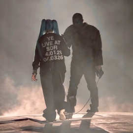 YEEZY侃爷美式高街洛杉矶bully周边YE LIVE字母印花螺纹袖口长袖T