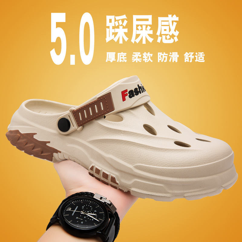 2025 Designer Cross-Border Men's Outdoor Two-Wear Clogs Summer Trendy Breathable Beach Shoes Men's Slippers 2025 Designer Cross-Border Men's Outdoor Two-Wear Clogs Summer Trendy Breathable Beach Shoes Men's Slippers