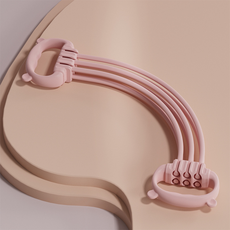 Cinta de tracción de seis hebras ajustable, hombro abierto, entrenamiento de belleza, cuerda elástica de estiramiento de espalda, artefacto de tracción de fitness de 8 caracteres para mujeres domésticas