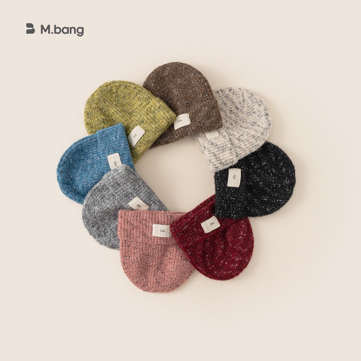 Yubao niños INS etiqueta de tela mixta sombrero de punto otoño invierno niñas sombrero frío sombrero de etiqueta de letras extranjeras