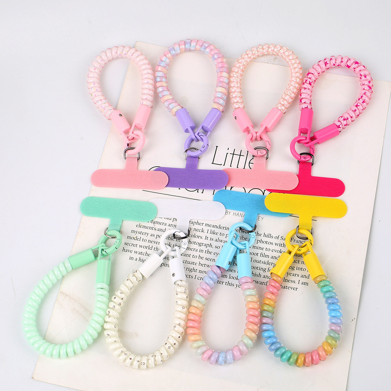 New Style Telephone Cord Phone Lanyard Double Buckle Hanging Rope Silicone Beaded Elastic Lanyard Anti-Lost Rope Crystal Rope Phone Chain New Style Telephone Cord Phone Lanyard Double Buckle Hanging Rope Silicone Beaded Elastic Lanyard Anti-Lost Rope Crystal Rope Phone Chain