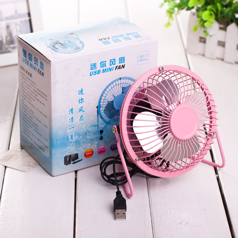 4 pulgadas USB mini ventilador de oficina silencioso ventilador de escritorio ventilador de metal pequeño ventilador impreso ventilador de hierro forjado al por mayor image 4