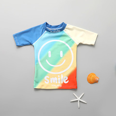 Children's swimsuit, boy's swimming trunks split suit, baby, middle and large boy swimsuit, children's cartoon smiling face swimsuit