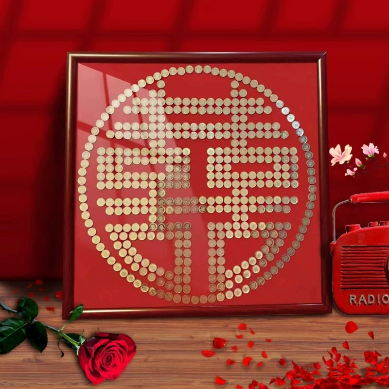 Свадебная рамка для фото с надписью "Счастливая монета" 5 центов, DIY, ручная работа, самоклеящийся шаблон, пятиконечная рамка для специальных фотографий, DIY