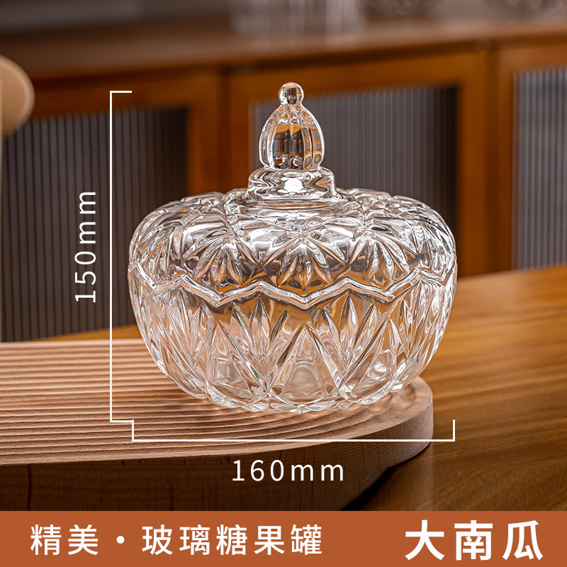 Ins風ガラス缶透明キャンディー缶蓋付き収納ケース綿棒化粧ブラシ筆立て茶葉缶