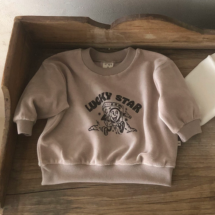 Ropa de estilo coreano para niños a principios de otoño suéter infantil suéter estampado otoño para niños ins Camiseta de manga larga para niñas image 6