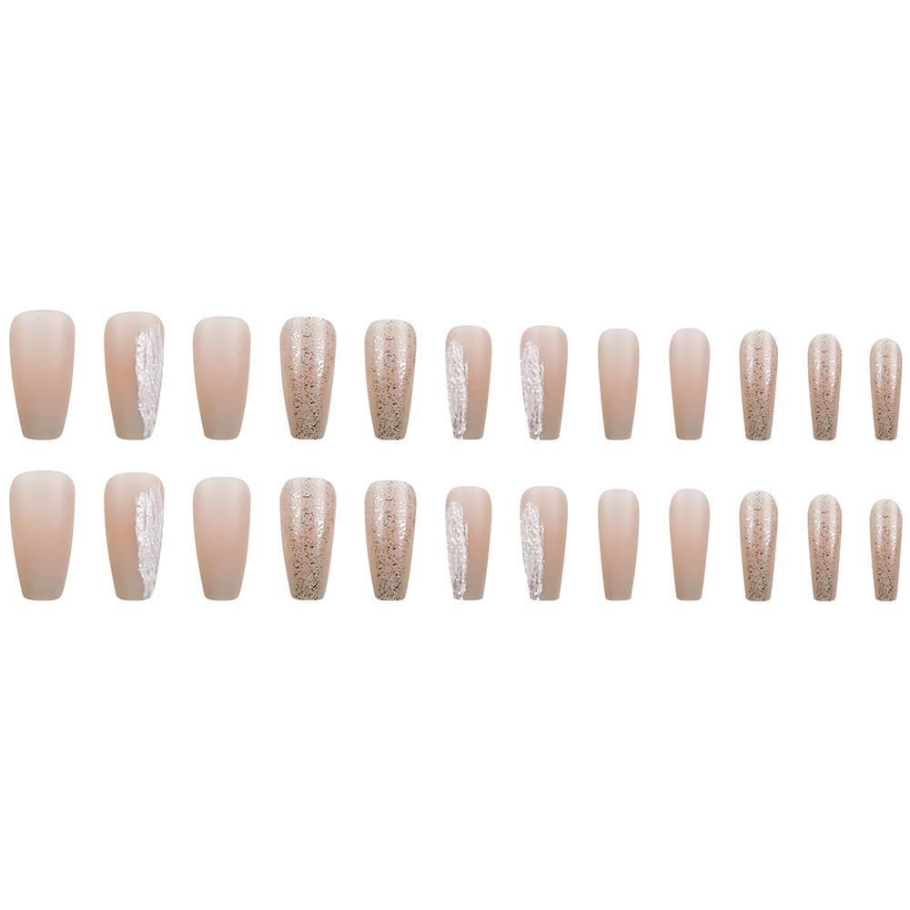 Comercio extranjero esmerilado desgaste de uñas estereoscópicas gradientes de estilo europeo y americano 24 piezas de uñas falsas al por mayor image 6