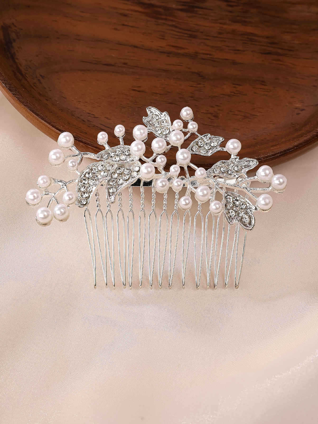 Braut Perlentischkamm Aus Metall Hochzeitsfrisur Haarschmuck_voghion.com