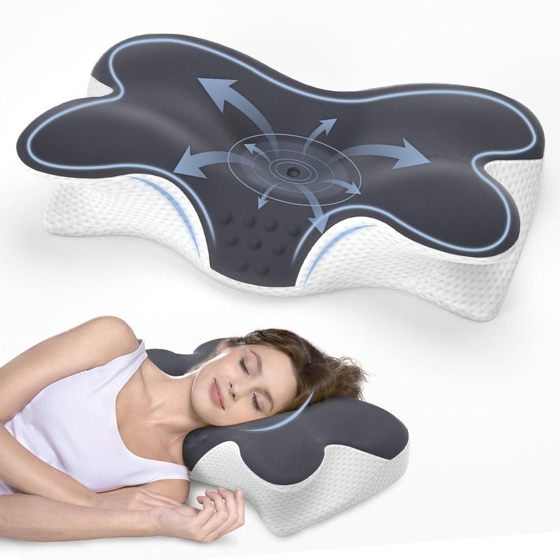 记忆棉枕头护颈椎助睡眠慢回弹记忆棉侧睡分区驼背富贵包用塌陷枕|undefined