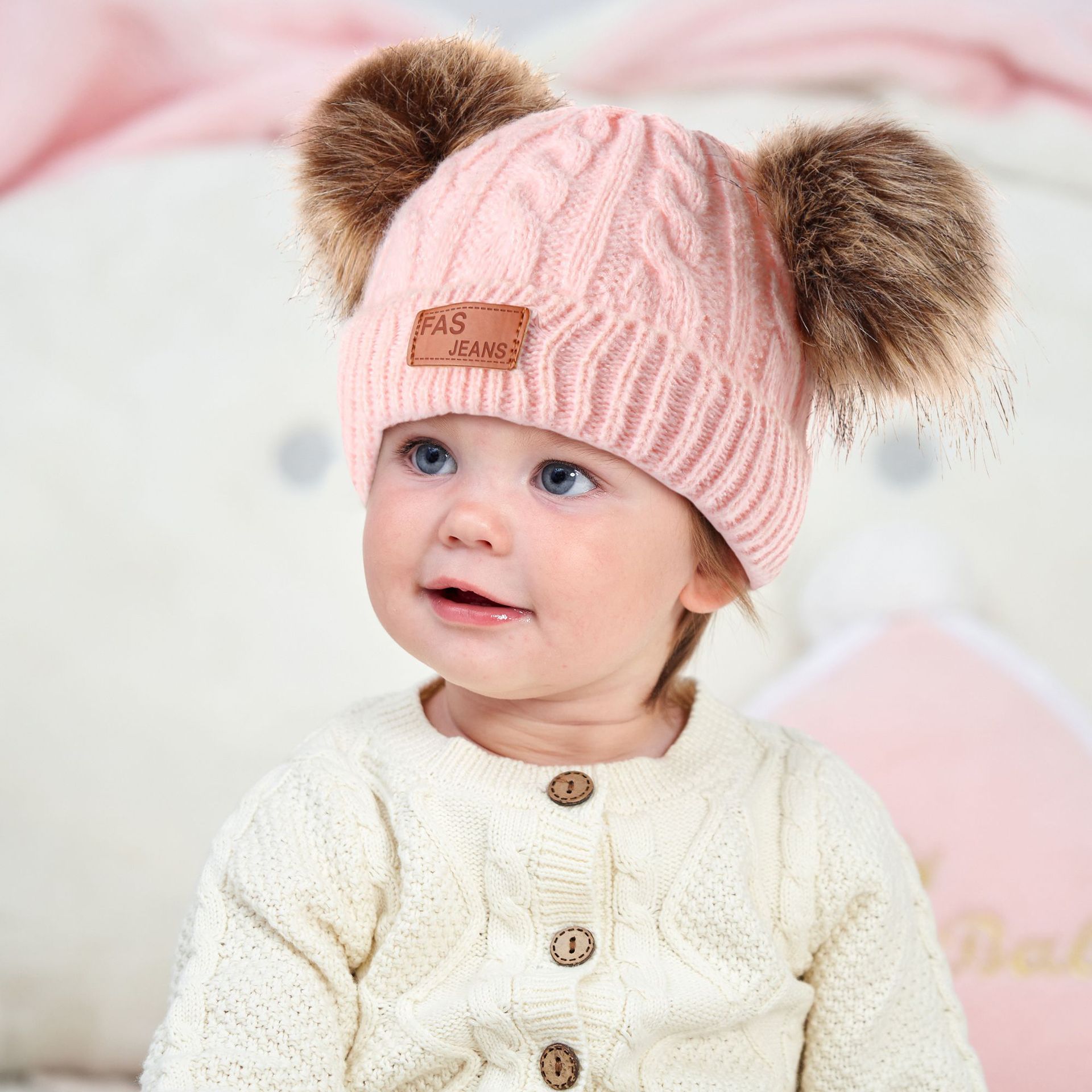 Fashion Solid Color Pom Poms Woolen Baby Accessories display picture 2