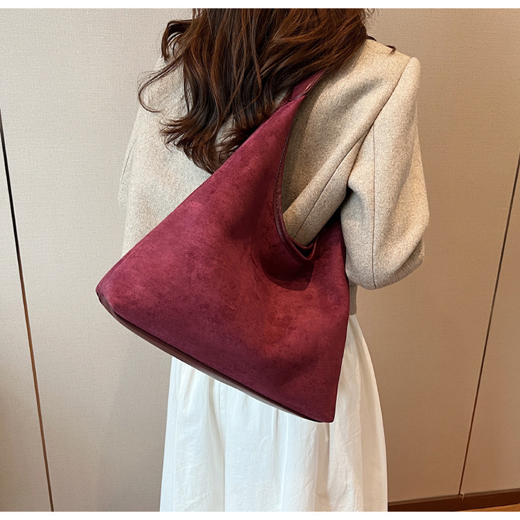 Borsa a tracolla donna retro in velluto effetto camoscio_voghion.com