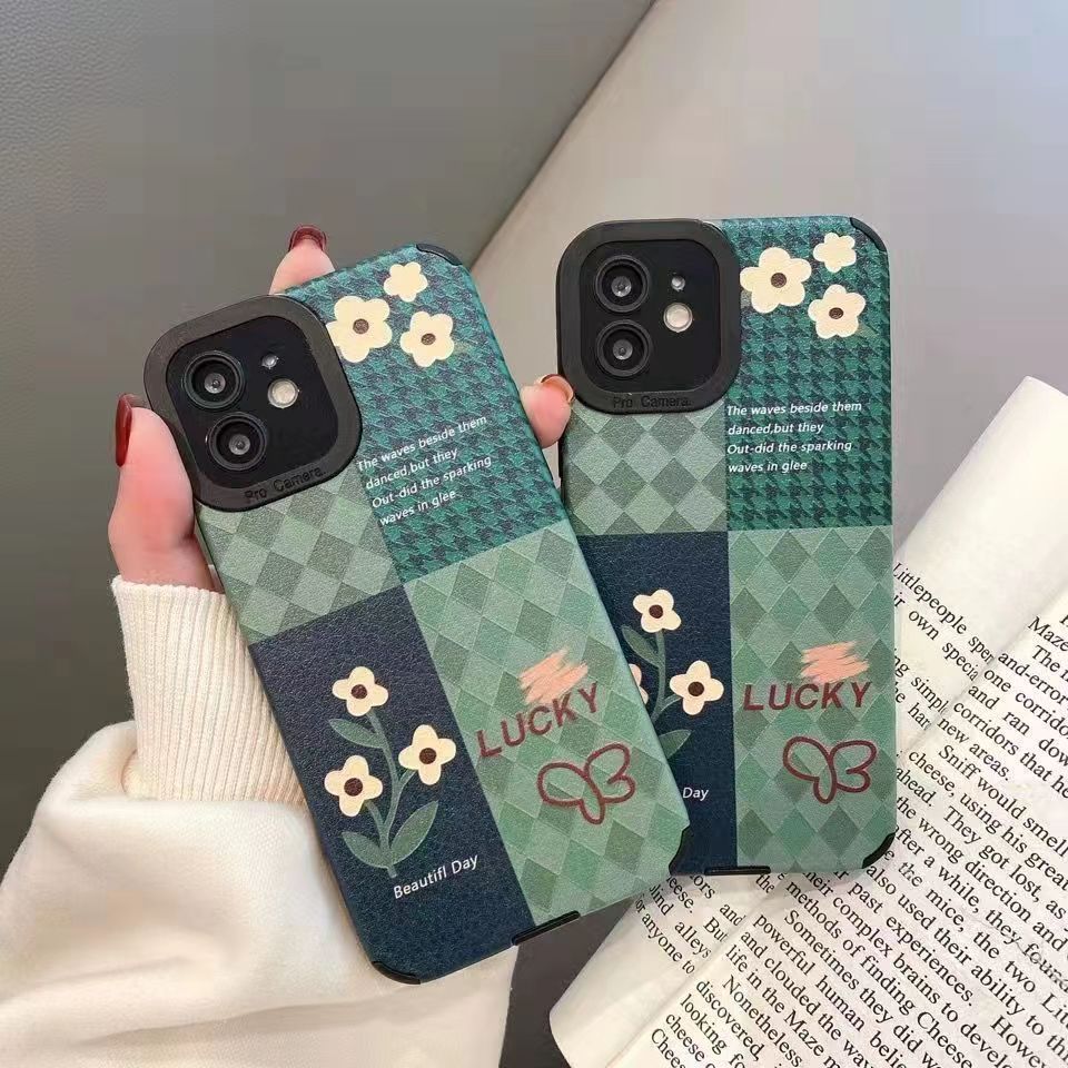 Green Diamond Grid Phone Case For Samsung A71 A53 A32 Protective_voghion.com