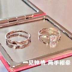 ins时尚情侣泰银戒指欧美设计感配饰个性小众对戒个性开口指环