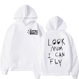 �W�a�l��Rapper Cactus Jack LOOK MOM I CAN FLY Print Hoodie M