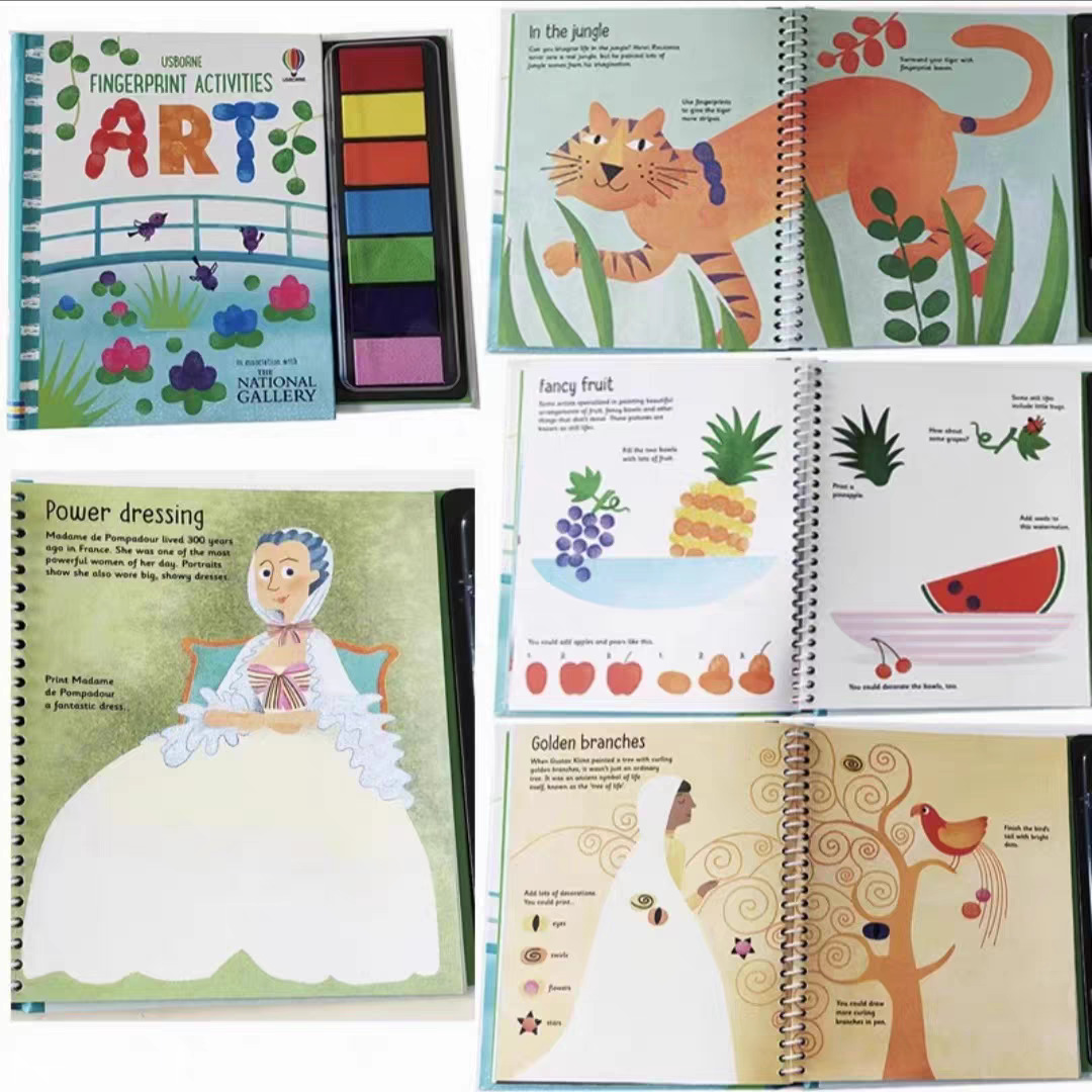 Libro de pintura con huellas dactilares para niños con sellos y tintas ecológicas juego creativo educativo