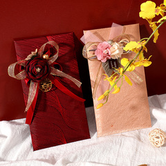 5ZV7批發緞面利是封中式結婚送閨蜜紅包隨份子手工布藝禮金袋改口